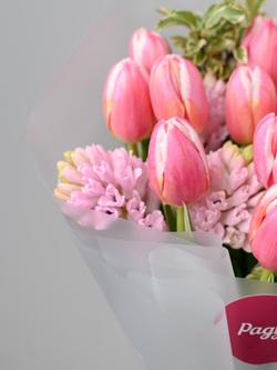 Дуо букет Гиацинты и Тюльпаны