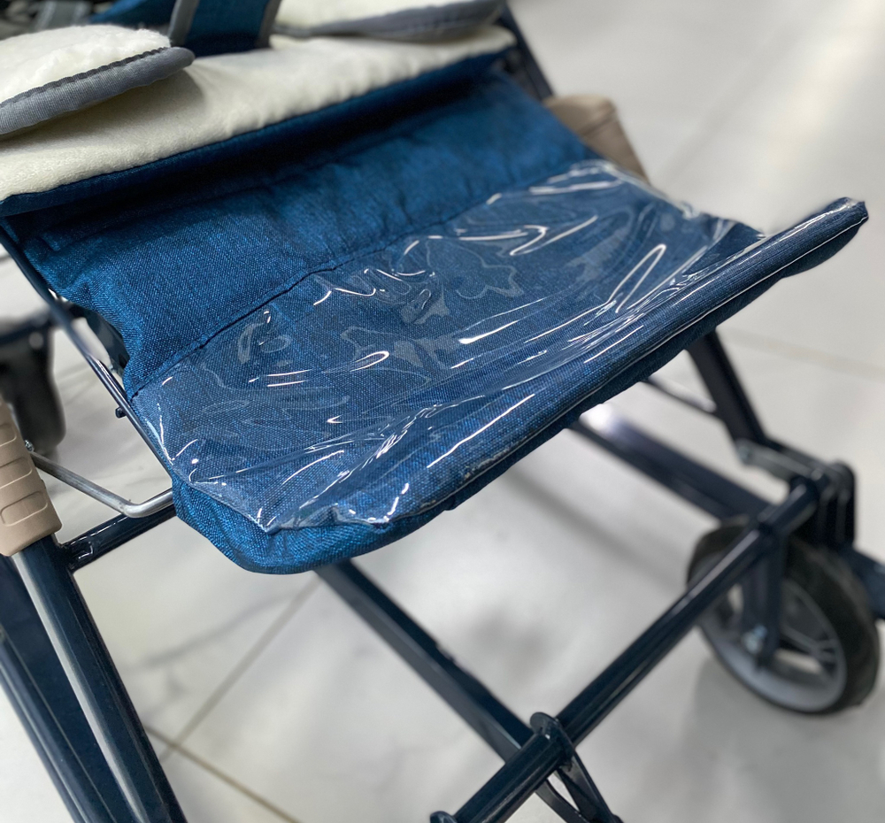 Коляска комбинированная (санки - коляска) «Ника Детям 7-8K» синий меланж (арт. НД7-8K/3)