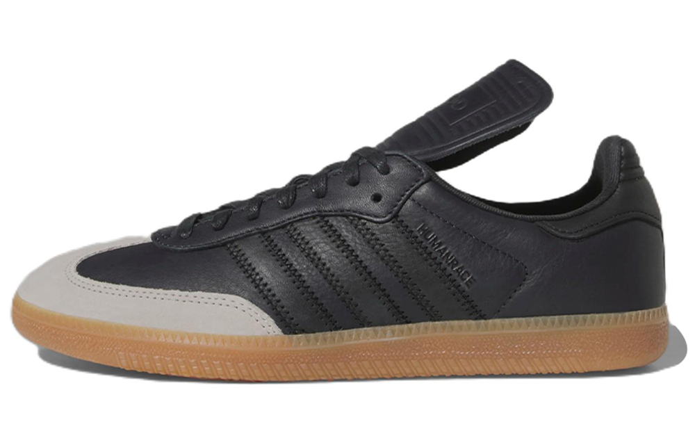 Pharrell Williams x adidas originals Samba'humanrace' leather non-slip wear-resistant lightweight low-top sneakers black