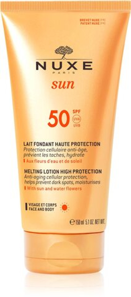 Nuxe Sun - защитный солнцезащитный лосьон SPF 50 /   150  ml  / GTIN 3264680028878