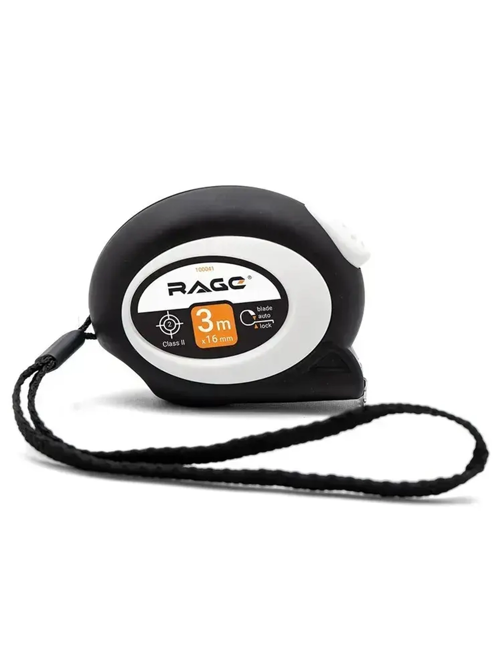 Рулетка с прорезиненным покрытием Soft-Touch автостопом 3 м х 16 мм RAGE by VIRA