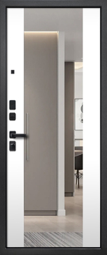 Входная дверь FlyDoors ФОРЕСТ ЗЕРКАЛО Velluto Bianco