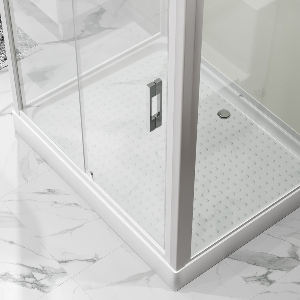 Душевая кабина Niagara Standart ST120/90/15Q (120х90х215) прямоугольник,поддон 15см,распашная,проф.белый,3 места