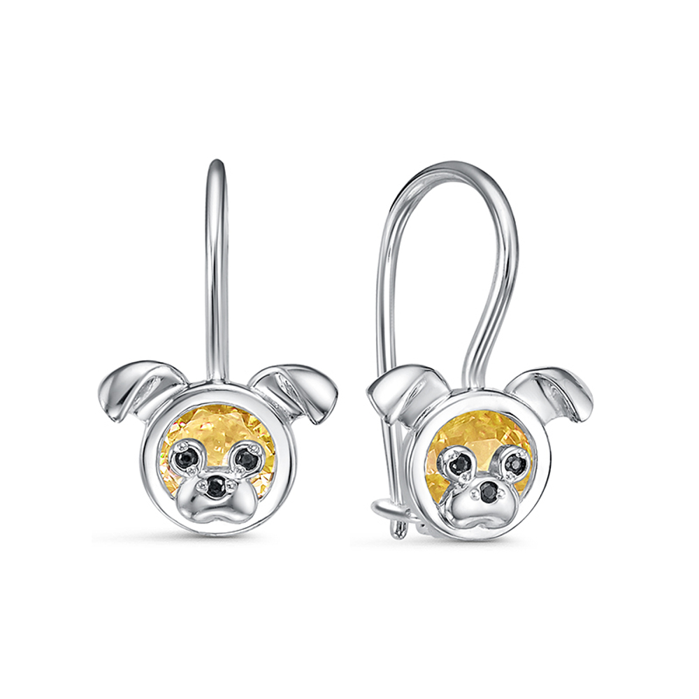 Серьги из серебра 925 пробы с Фианит