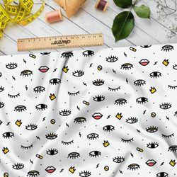 Ткань барби глазики и ресницы