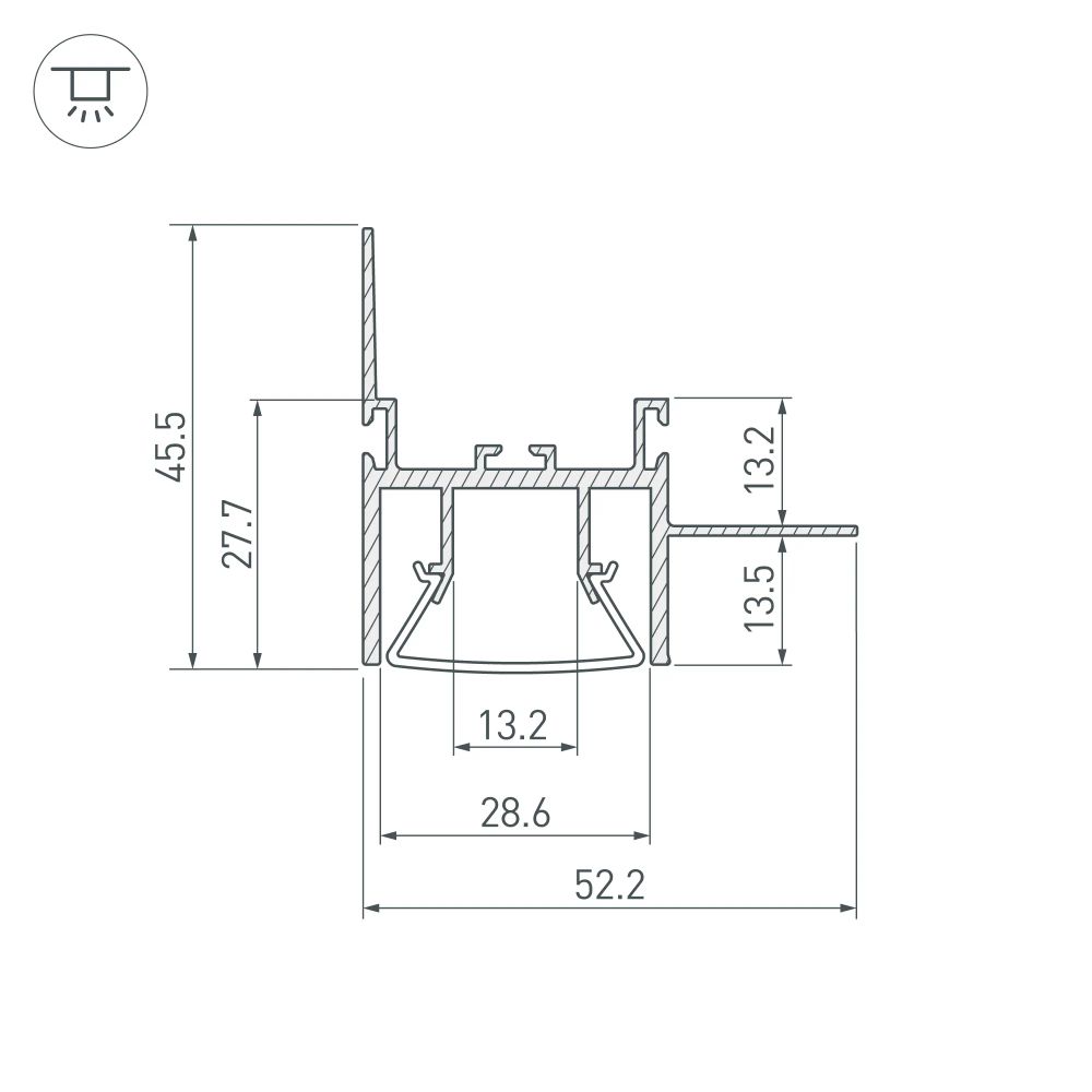 Профиль FOLED-WALL-3000 (Arlight, Алюминий) 044857