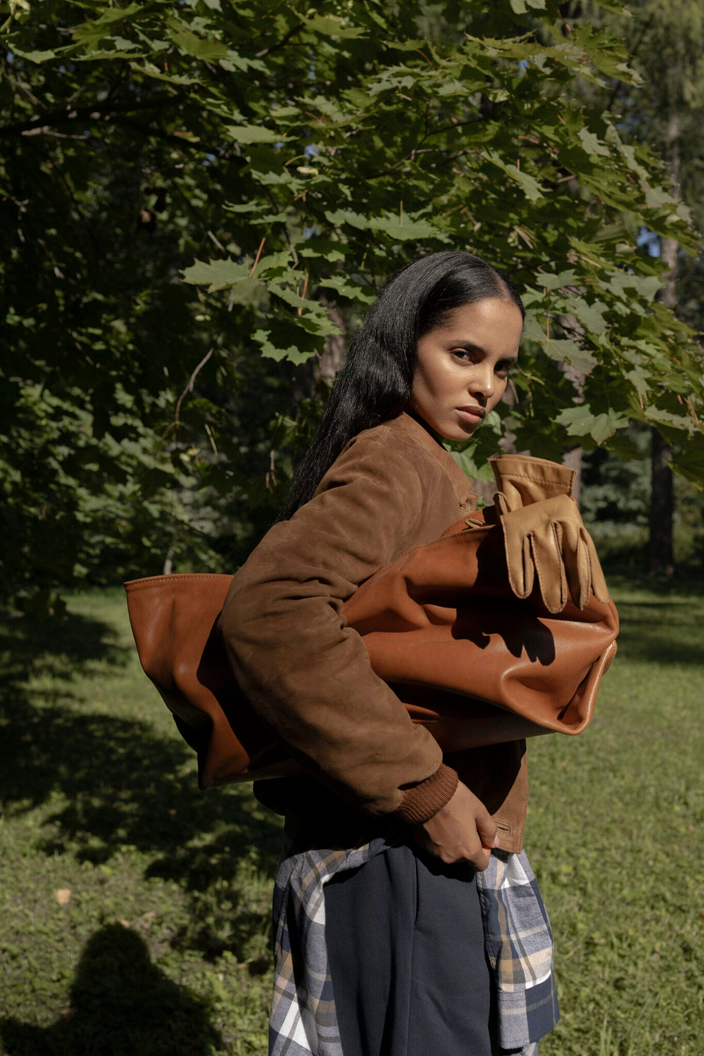 Тоут из кожи Weekender bag «Autumn Leaf»