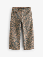 Джинсы широкие для девочки Next B83-530, Коричневый