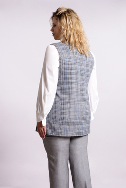 Жилет женский 3693АП, серый/синий #32СС063693АП