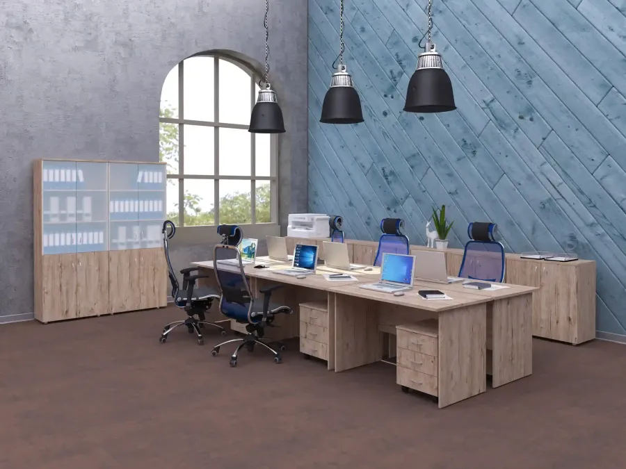 Офисная мебель в цвете «Дуб Кронберг»: стиль, надежность и функциональность серии «Континент»