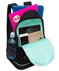 Рюкзак школьный 2 отделение(я) 2 карман(а) анатомическая спинка ГРИЗЛИ черный 28*38*18 см д (RG-463-5)