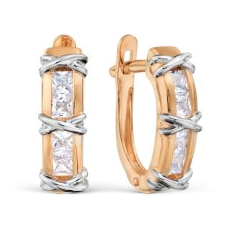 Серьги из золота с фианитами