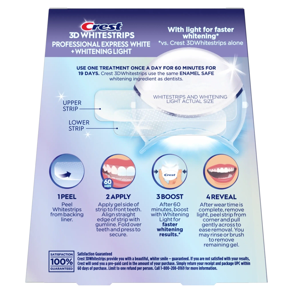 Отбеливающие полоски для зубов Crest 3D Whitestrips Professional Express White Light (Hour Light)