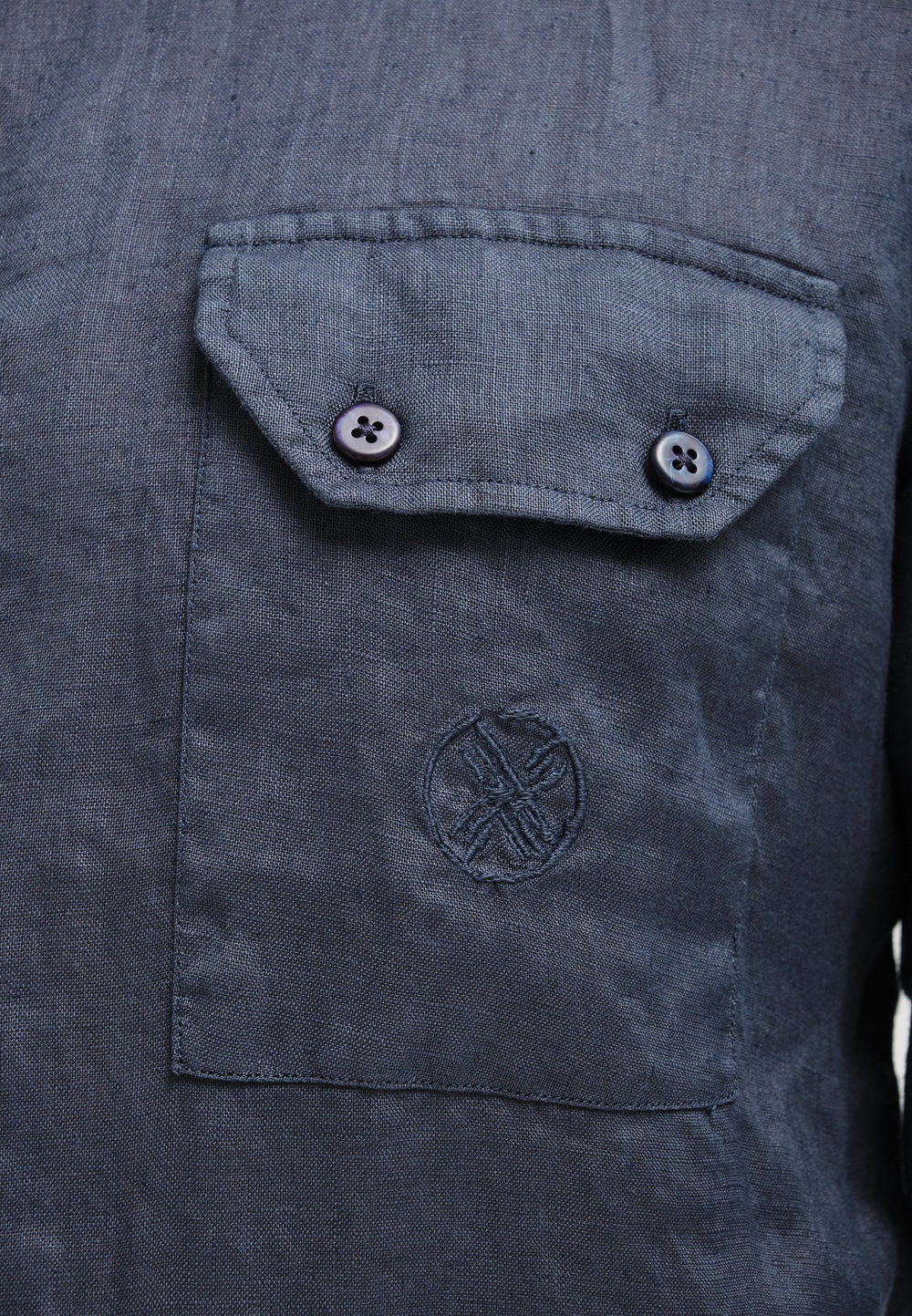 Рубашка мужская Лен DARK BLUE