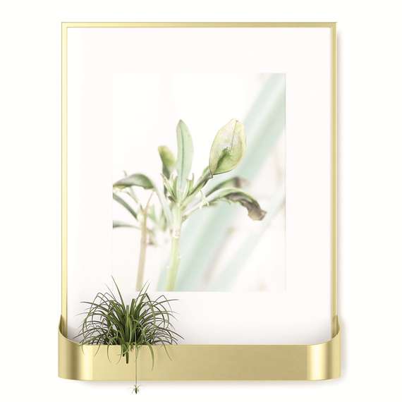 Настенная фоторамка с полкой Matinee 39x31 см матовая латунь