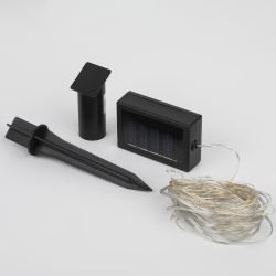 Садовая гирлянда ЭРА ERASF22-42 на солнечной батарее нить теплый свет 100 microLED 10 м | Садовые декоративные светильники