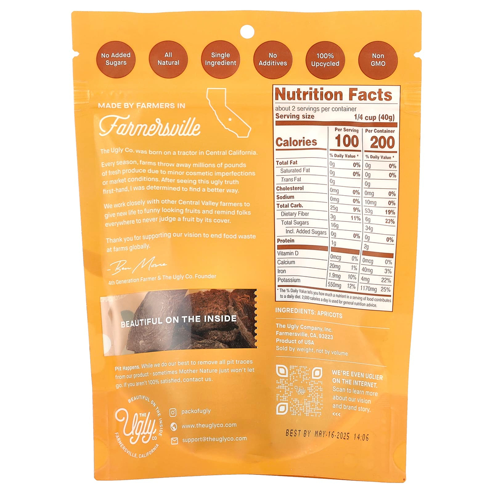 Hello! I'm Ugly, Сухофрукты, нарезанные абрикосы, 85 г (3 унции)
