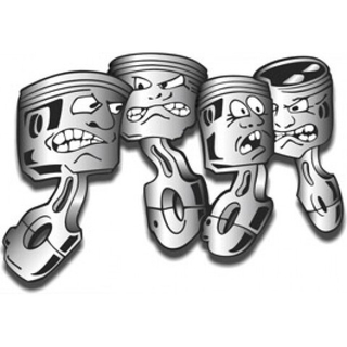 Наклейка "Поршни" винил 14*23см  04665