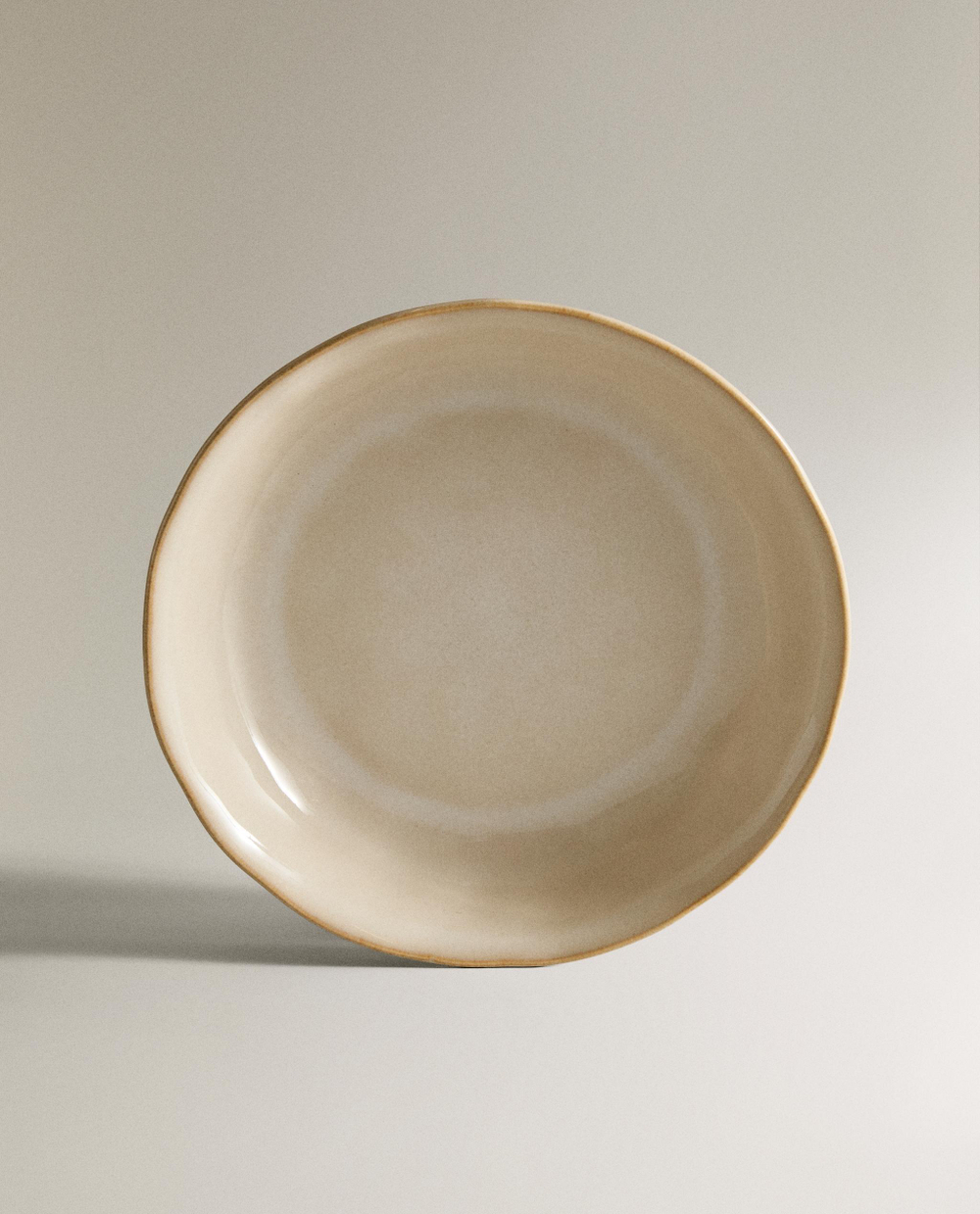 Zara Home тарелка глубокая из каменной керамики, цвет кремовый, 23 см