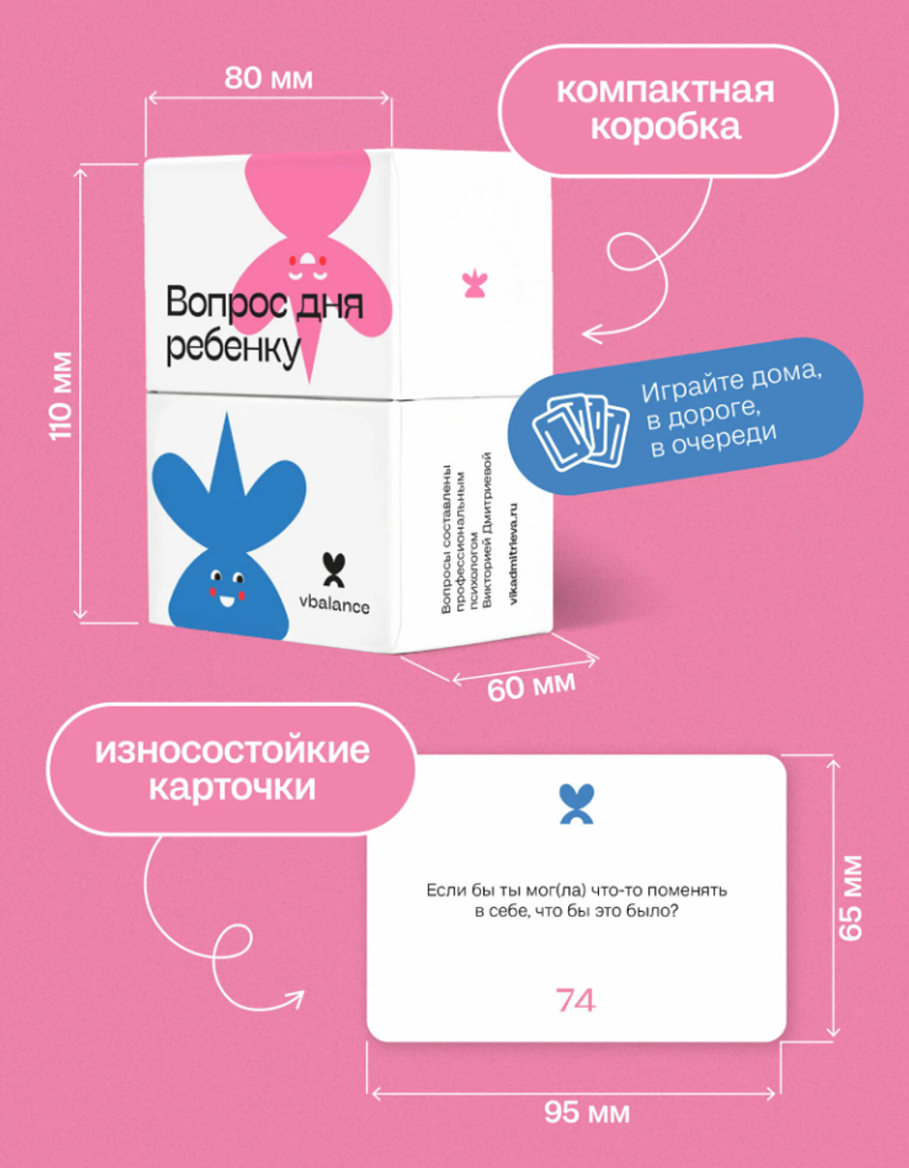 Игра настольная "Вопрос дня ребёнку", автор игры Вика Дмитриева