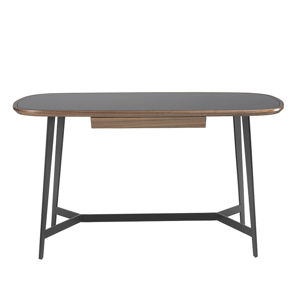 Письменный стол MQ2002DK /3137 орех и черное стекло