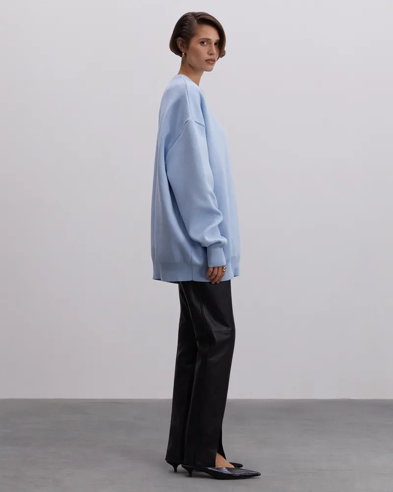 Голубой свитшот из хлопка