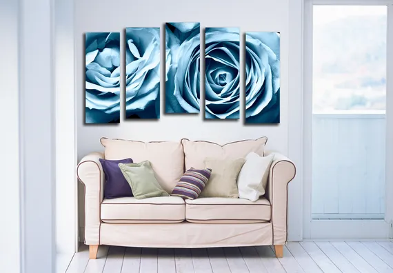 Модульная картина "Голубые розы"