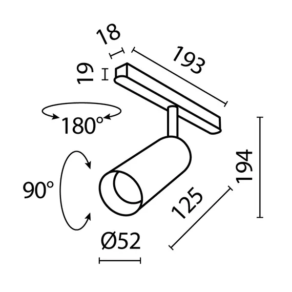 Трековый светильник Фокус / Focus Led Exility 3000K 12Вт 36° Technical tr032-2-12w3k-m-bbs