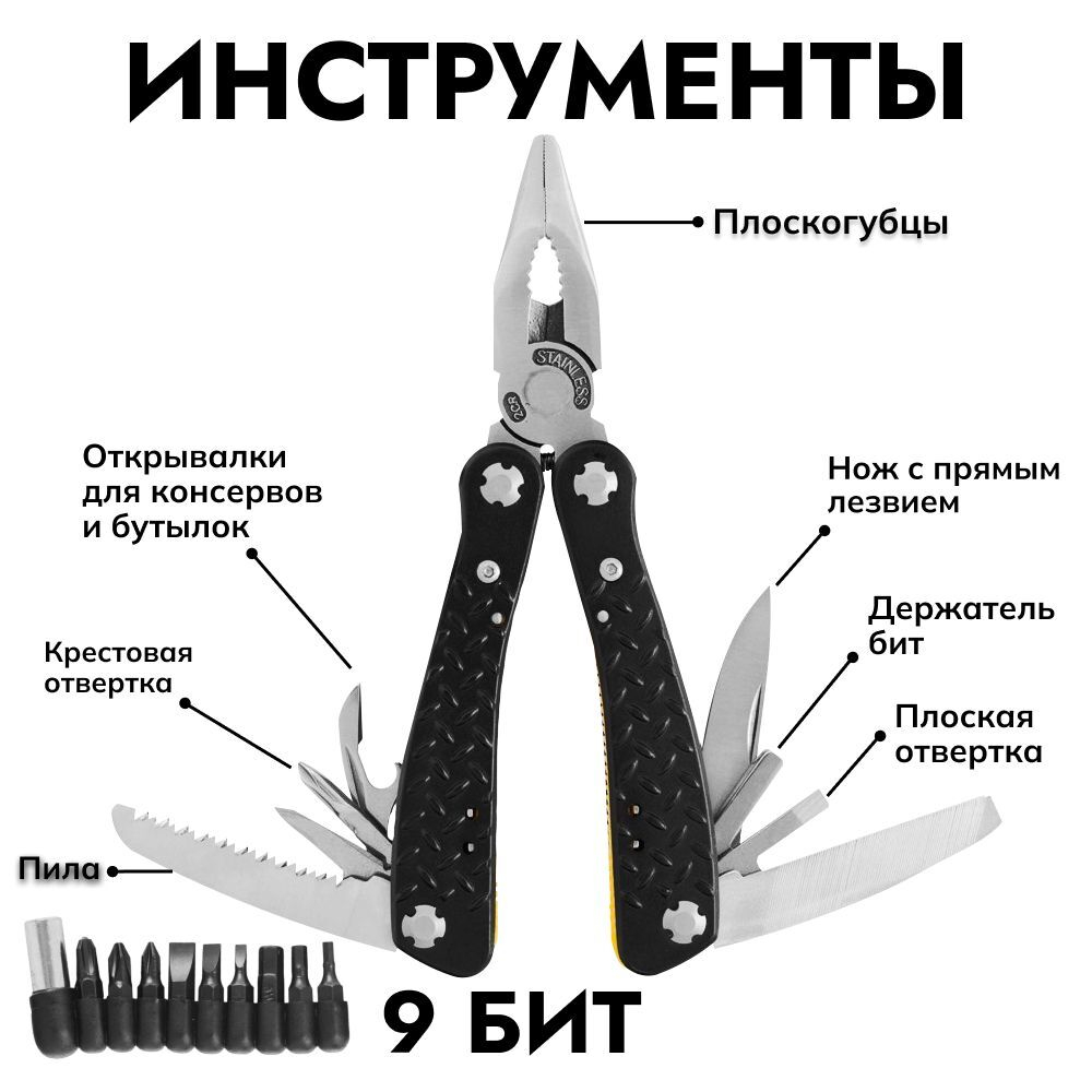 Мультитул Ganzo G106 (22 в 1) серебристый