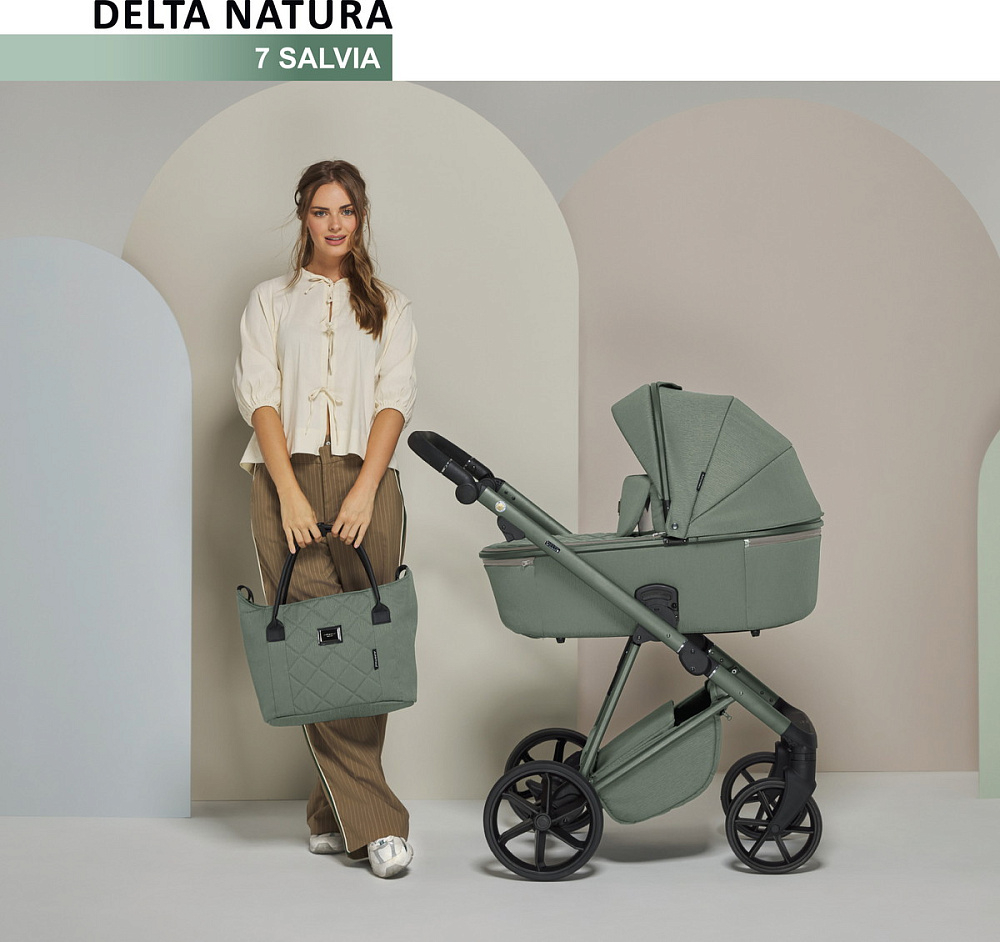 Детская коляска Adamex Delta Natura 3 в 1 DN-7-SALVIA (ШАЛФЕЙ)