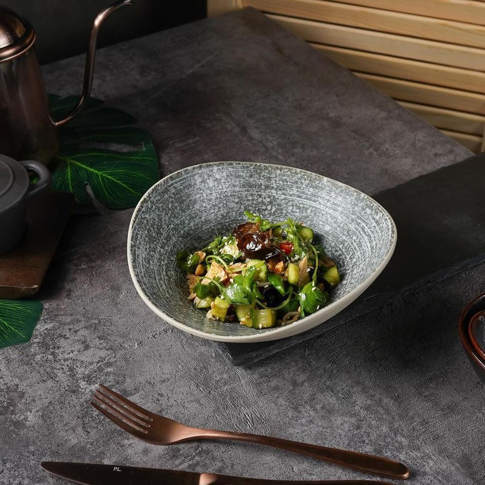 Салатник 640 мл 21,2*19,3 см h6,9 см глазурь Wave Up Glossy Stone Untouched Taiga P.L. [1]