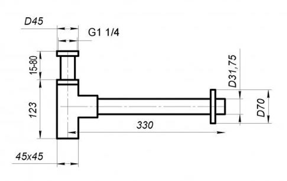 Сифон BelBagno BB-SMQ2-BORO Брашированное золото