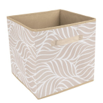 Короб-кубик для хранения "Листья", Д300 Ш300 В300, бежевый