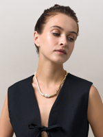 Колье Bicolor с жемчугом и гематитом Gold