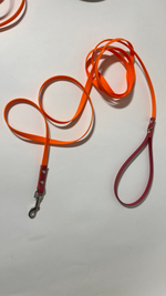 поводок для мелких пород собак 3 метра, Биотан, 10 мм, оранжевый и бордовый.