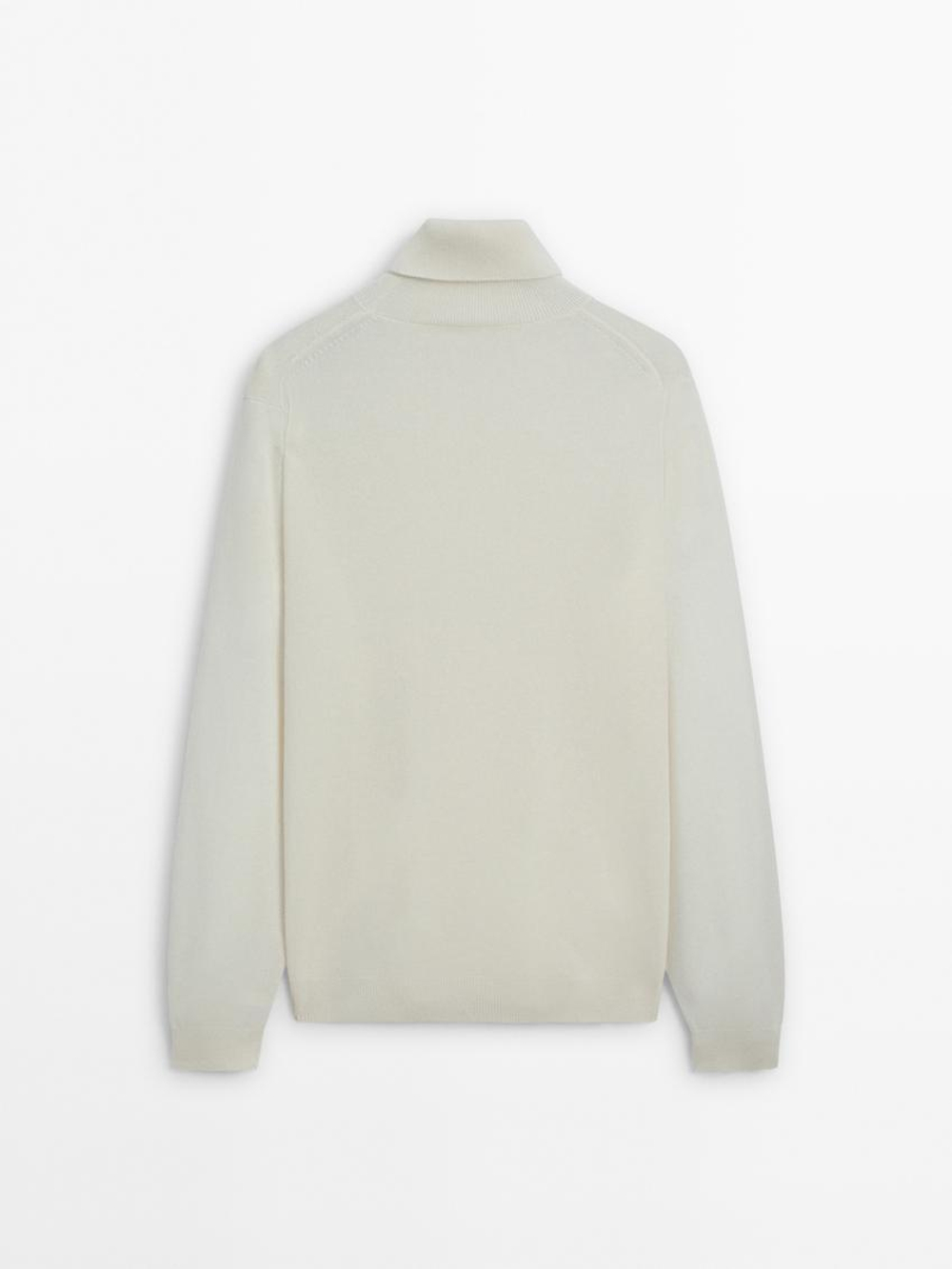 Massimo Dutti Свитер из смесовой шерсти, натуральный, кремовый