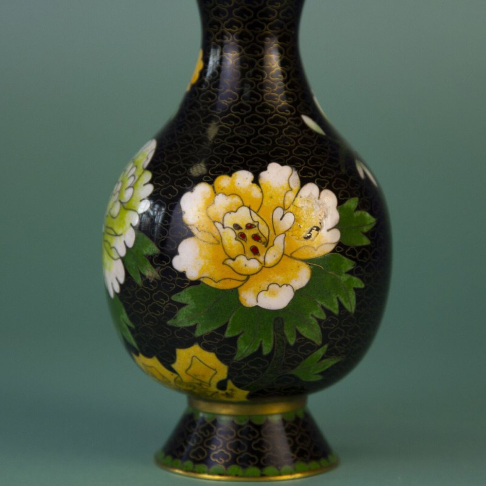 Винтажные парные вазы Клуазоне