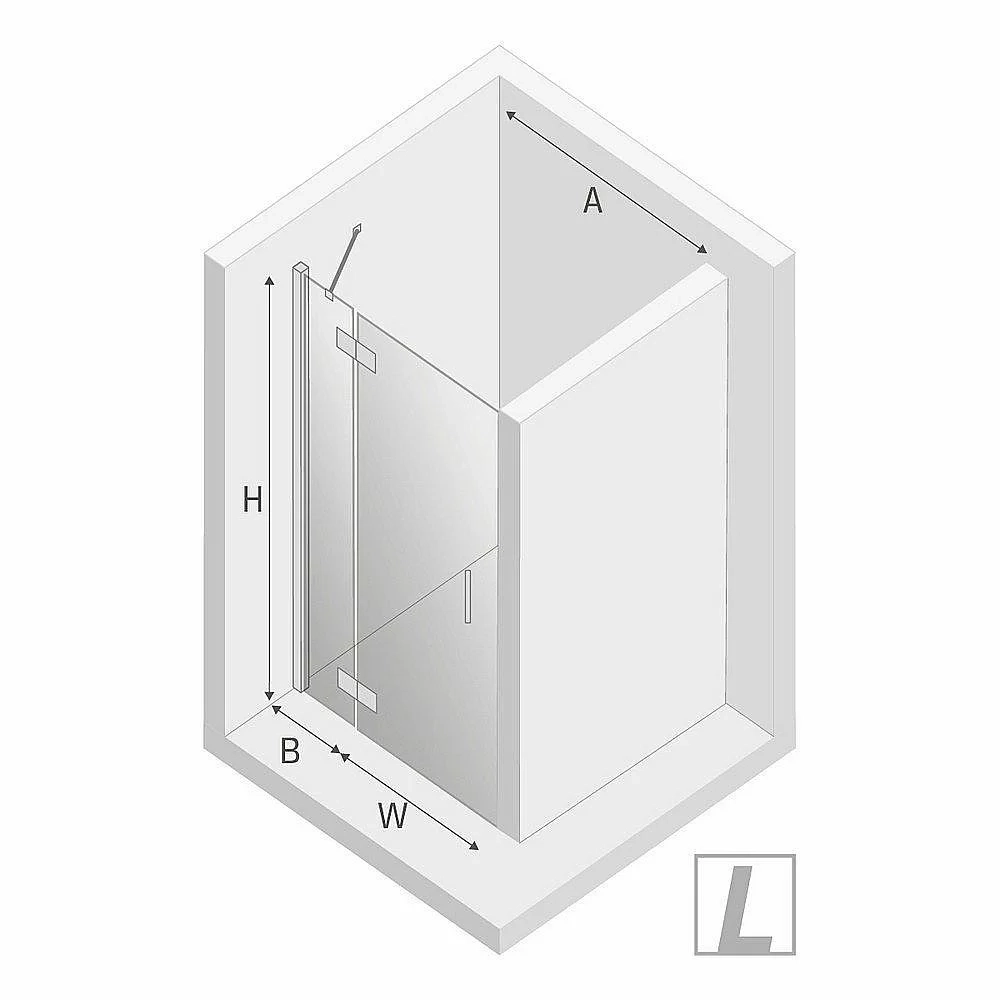 Душевая дверь NEW TRENDY NEW RENOMA BLACK D-0197A/D-0198A 100 стекло прозрачное/профиль черный