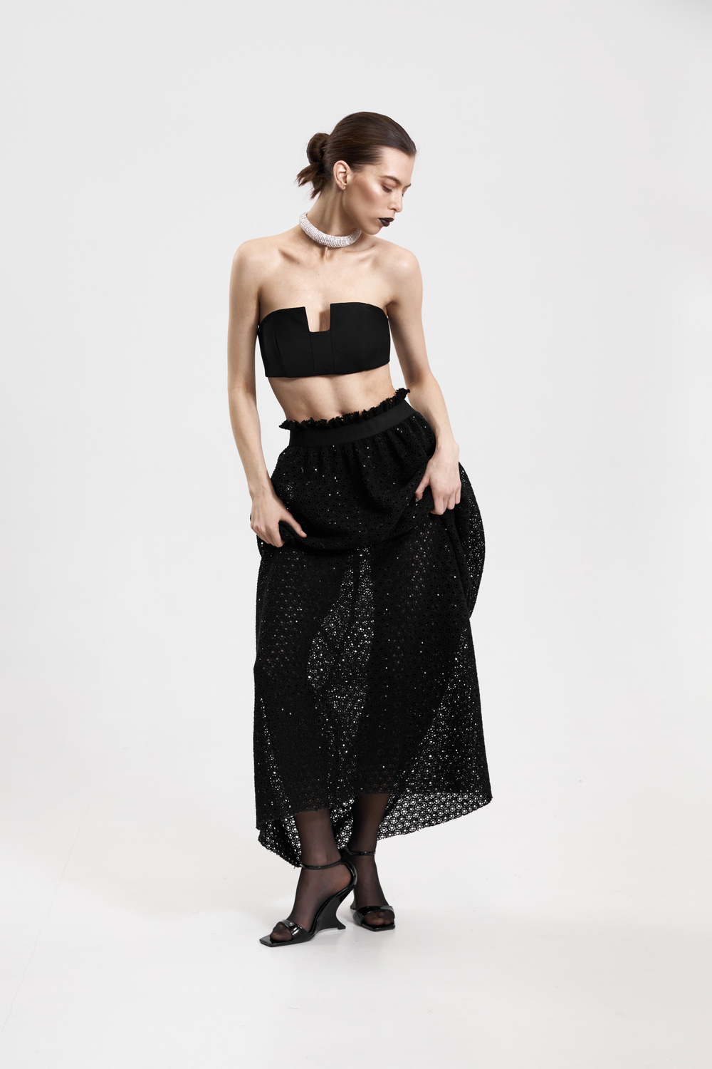 Топ бюстье, черный