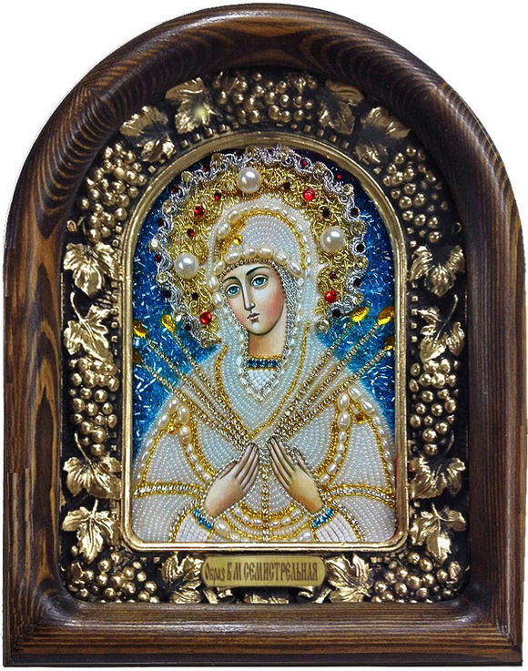 Икона Пресвятая Богородица Семистрельная бисер