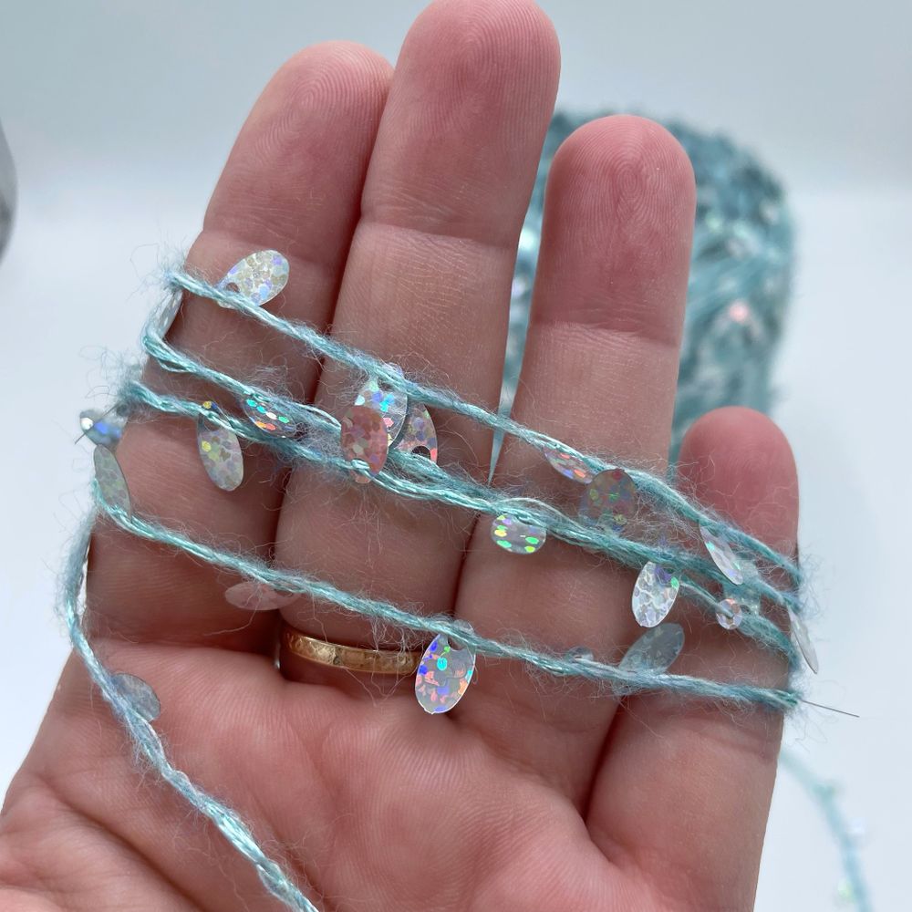 Пайетки FILATI ITALIANA 51% каплевидные пайетки 15% альпака 8% хлопок 26% полиаимд