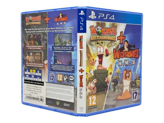 PS4 Worms Battlegrounds (Англ.яз.) + Worms W.M.D. Double Pack (Б/У, Рус.суб, CUSA-17664 )