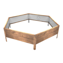 Клумба многоугольная оцинкованная с ножками 1 ярус Темное дерево