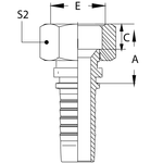 Фитинг DN 08 DKI (Г) 16x1.5 накидная гайка
