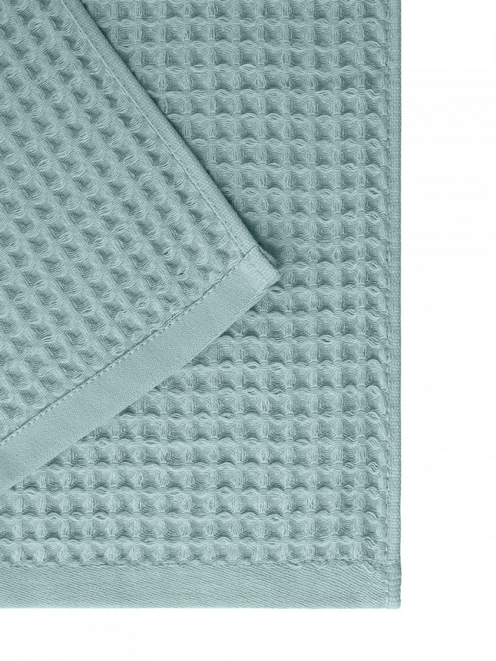 Набор полотенец вафельных 2шт DeNASTIA для бани/сауны 300gsm 70x140/50x90, 100% хлопок, голубой