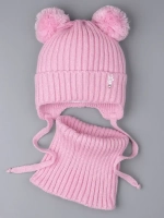 Шапка со снудом для девочки демисезонная