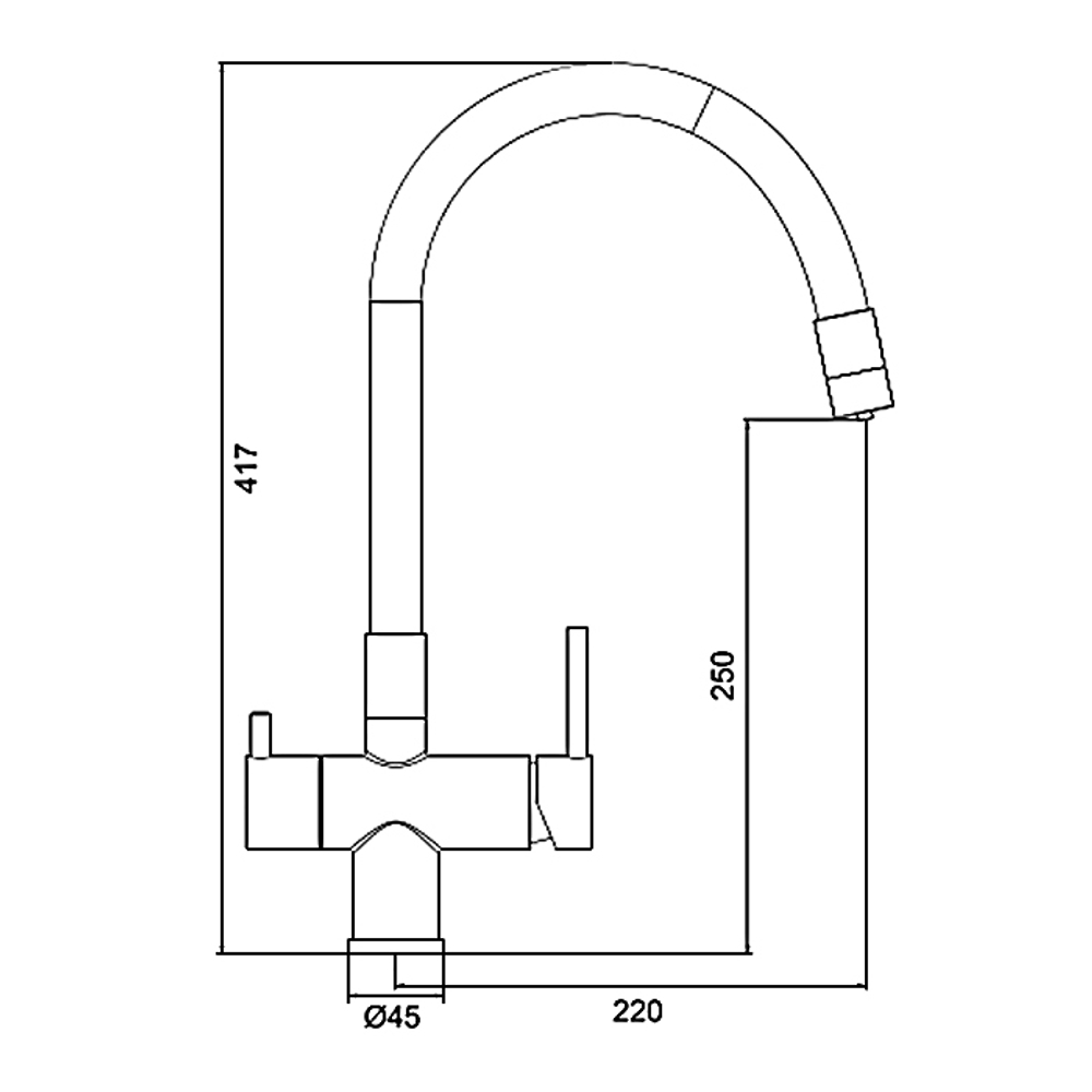 Смеситель для кухни с гибким изливом Gappo G4398-36