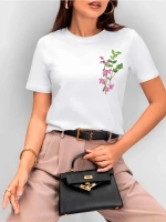 Футболка больших размеров с принтом цветок