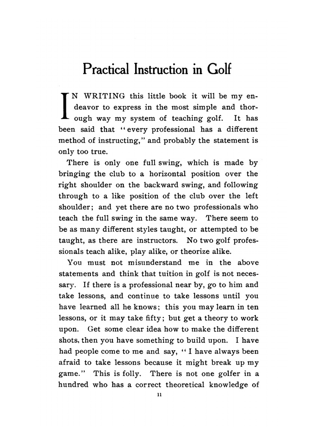 Practical Instruction in Golf | L.C. Servos