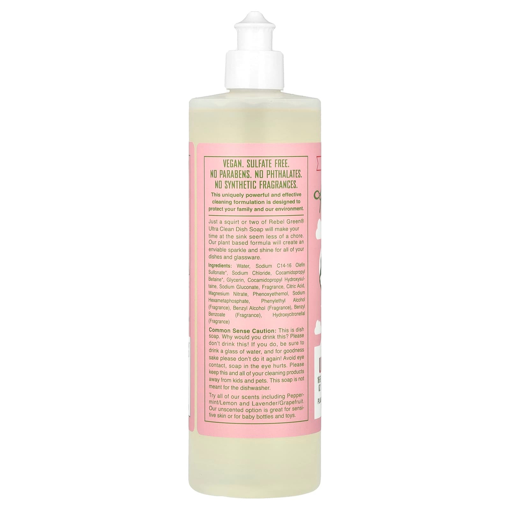 Rebel Green, Мыло для посуды Ultra Clean, розово-лиловое, 473 мл (16 жидк. Унций)